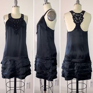 Barbara Bui 100% Silk Black Cocktail Evening Dress